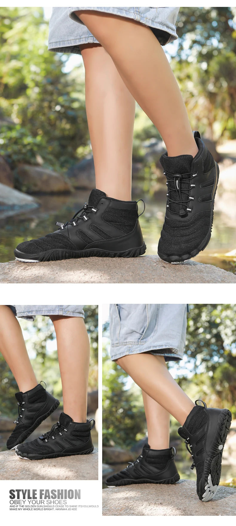 Winter Boots for Men Women Snow BareFoot Outdoor Non-slip Warm Fur Sneakers Ankle Boots waterproof mountaineering Hiking Shoes