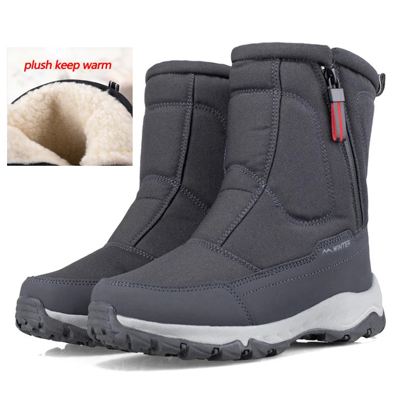 Men Boots 2025 Winter Shoes For Men Warm Snow Boots Mid-calf Men Warm Shoes Thick Plush Winter Boots For Men Women Cotton Shoes