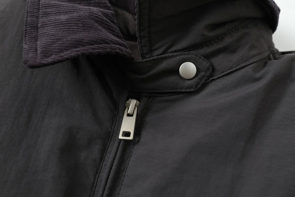 Women's Winter Down Padded Jacket Lapel Black Fashion Coat Winter Women Gray Women's Simple Solid Gray Winter Oversize Jacket