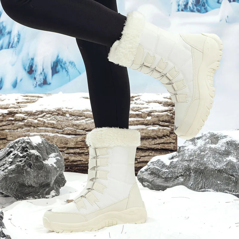 New Winter Women Boots High Quality Warm Women's Snow Boots Comfortable Ankle Boots Outdoor Waterproof Hiking Boots Size 36-42