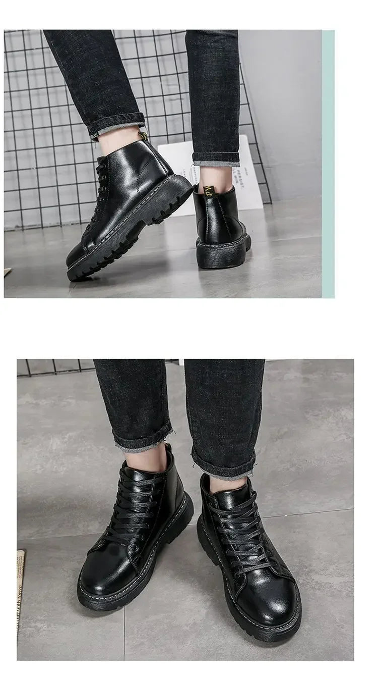 Winter Black Man Shoes Warm Boots for Men Short Barrel Booties Ankle Casual Comfortable Offers Trendy 2025 Cheap Fashion Sale