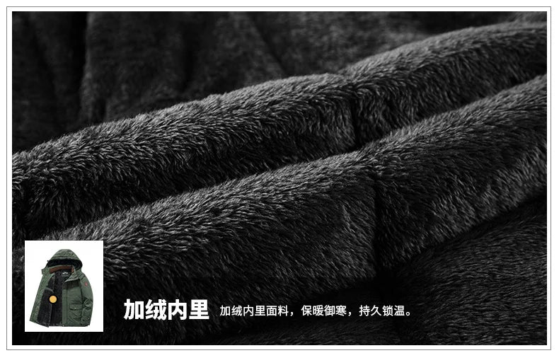 Winter Thicken Warm Men's Winter Jackets Casual Zipper Up Fleece Lining Jacket Windproof Thermal Parka Coat Outwear Clothing