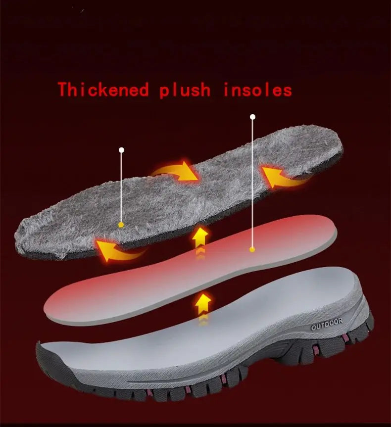 Winter Boots for Men New Waterproof PU Leather Warm Snow Ankle Boots Outdoor Warm plush Non-slip Work High-top Casual Shoes