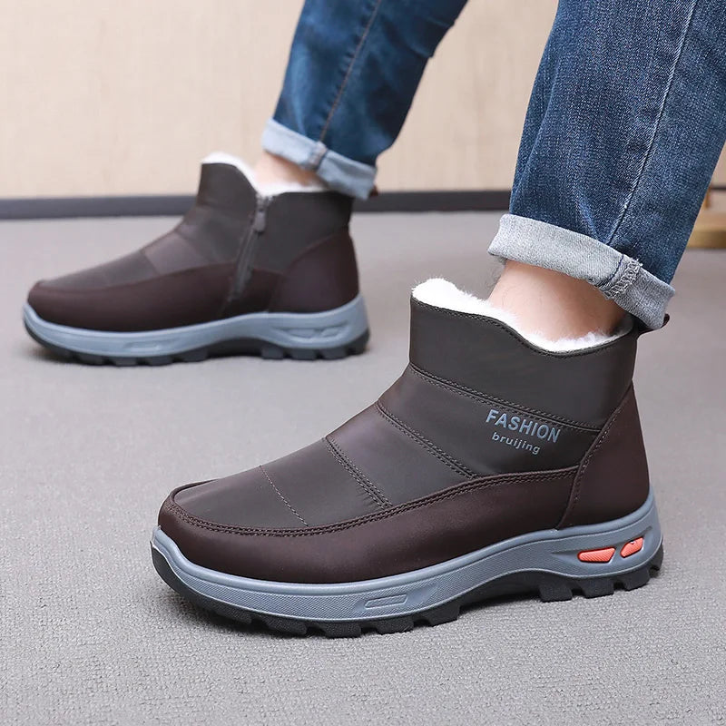 2025 Winter Men's New Thickened Cotton Shoes with Fleece Durable and Skid-resistant Warm and Comfortable Free Men's Shoes
