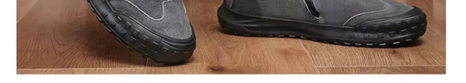 Winter Suede Snow Boots, Velvet Anti-slip Outdoor Shoes, Fashionable Warm Shoes, Casual and Comfortable Men's Shoes,Casual Shoes