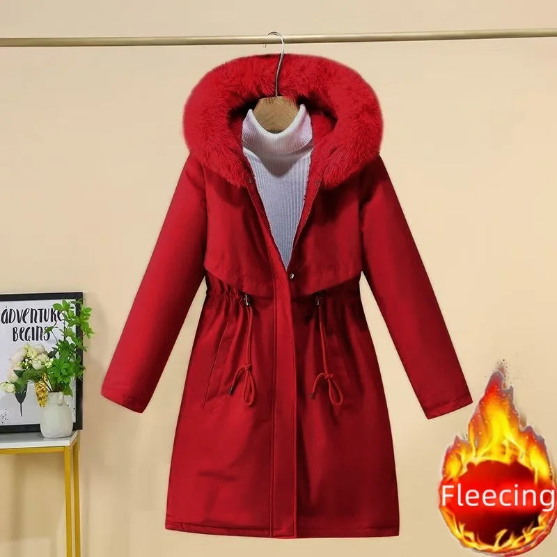 Women's Winter Jacket Hodded Fleece Padded Jacket Casual Loose Windbreaker Office Lady Matching New In Coats & Jackets Outerwear