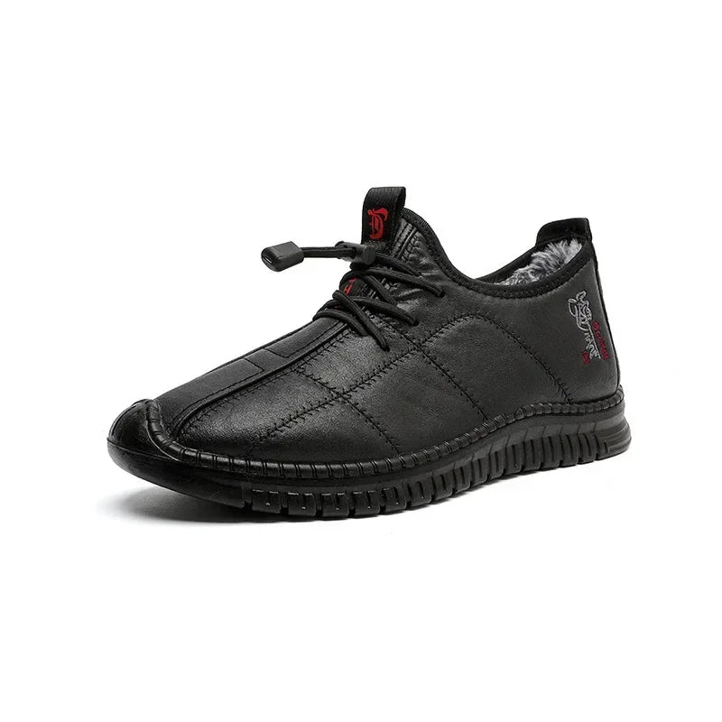 Winter men's boots are warm waterproof non slip thick walking boots, and oversized work shoes for men aged 38-48 platform boots