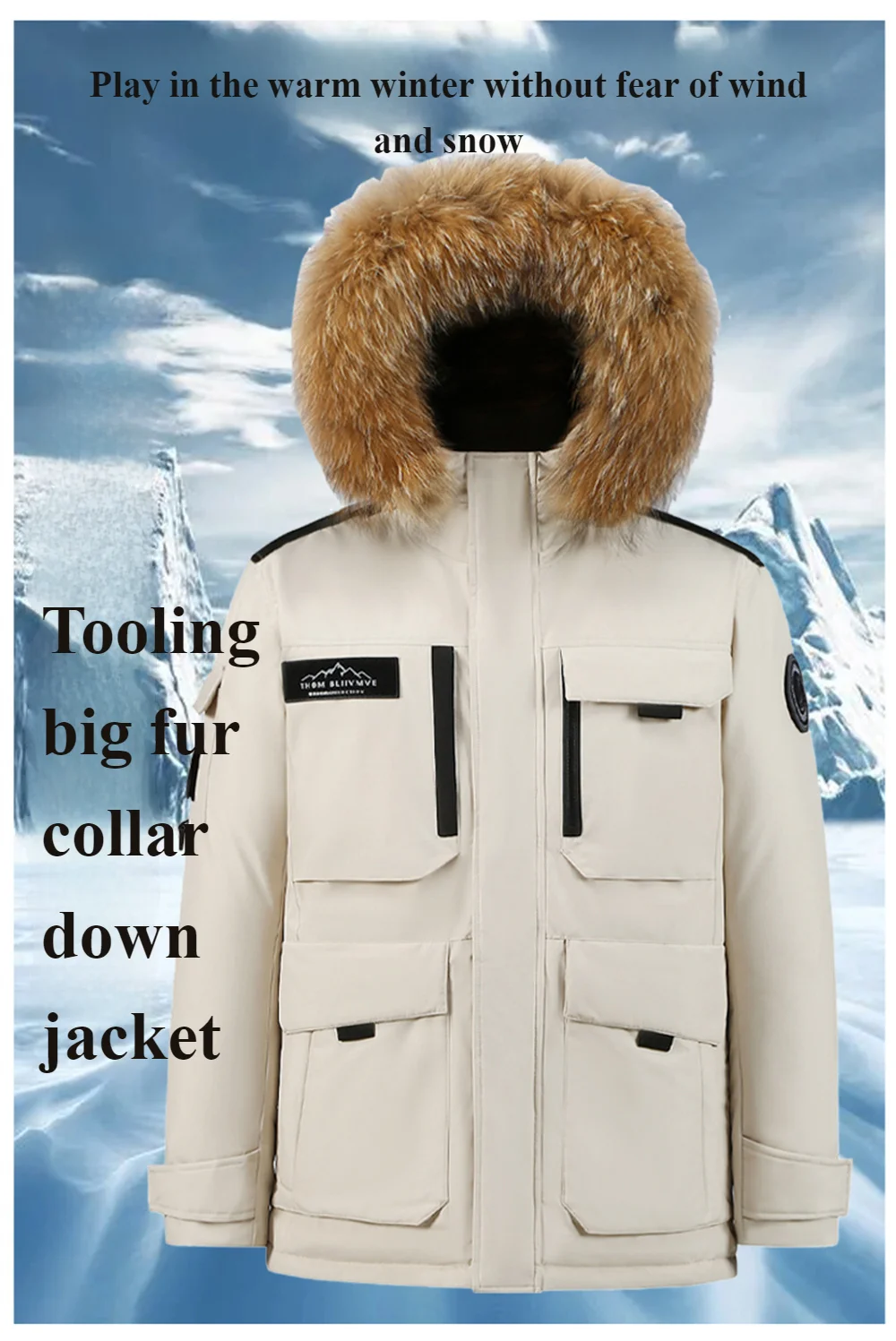 New Winter Jackets for Men with Hoods and Fur Collars New High-quality Waterproof Windproof Down Coat for Men Women Warm Jackets