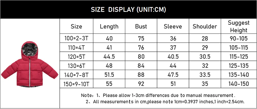 Winter Boys Down Jackets Thicken Warm Double Sided Wear Hooded Kids Coat For 2-10 Years Children Outerwear Clothing