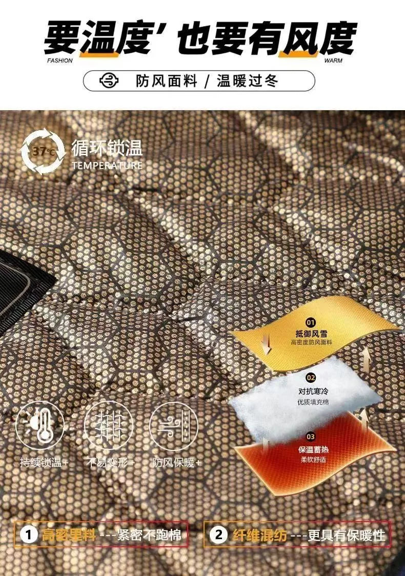 Winter New Fashionable Solid Color Plus Velvet Thick Warm Windproof Jacket for Men's Casual Loose Sports Large Size Jacket L-4XL