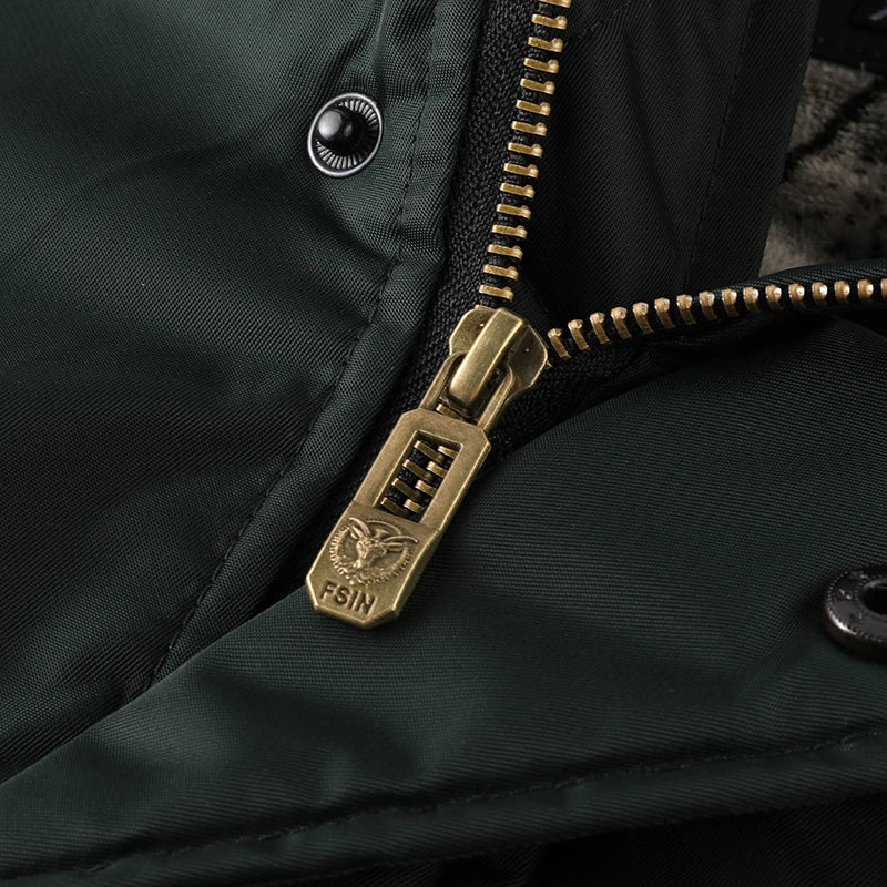 Winter Men's Black Padded Jacket Removable Hood Durable Windproof Fabric Embroidery Decorative Side Pockets Sleeve Zipper