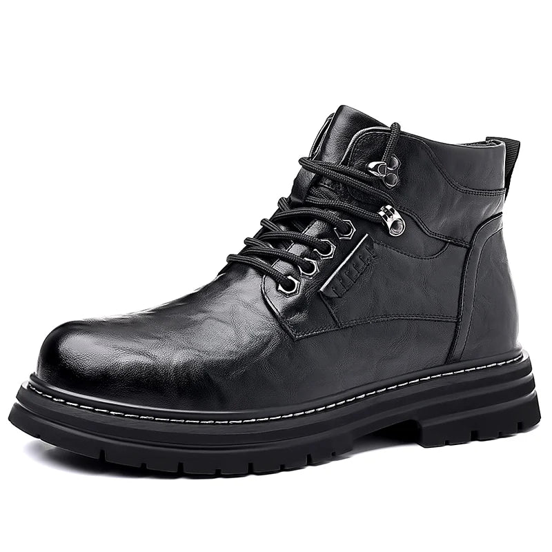 Winter Hot Selling Men's High Top Shoes Thick Soled Wear-resistant Workwear Shoes Trendy Outdoor Men's Motorcycle Boots Handsome