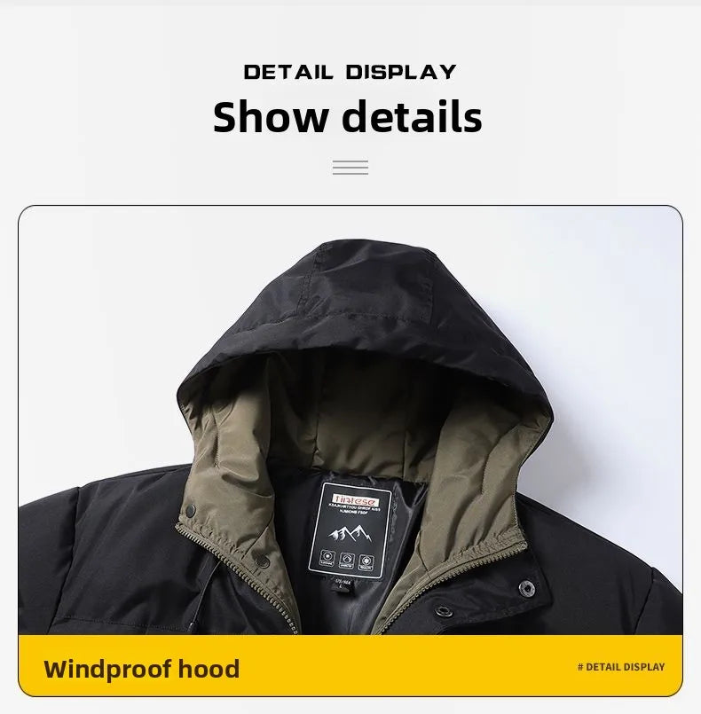 New Winter Hooded Bread Jacket Thickened Warm and Cold-proof Cotton-padded Jacket Winter Down Cotton-padded Jackets for Men