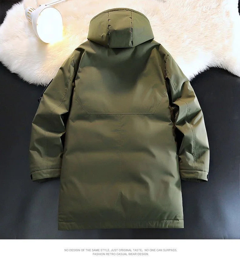 2024 Autumn/Winter New Fashion Solid Color Thick Warm Hooded Coat Men's Casual Loose High-Quality Plus-Size Cotton-Padded Jacket