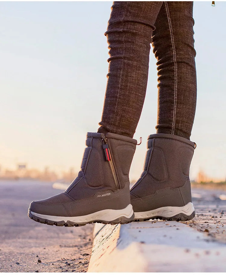 Men Boots 2025 Winter Shoes For Men Warm Snow Boots Mid-calf Men Warm Shoes Thick Plush Winter Boots For Men Women Cotton Shoes