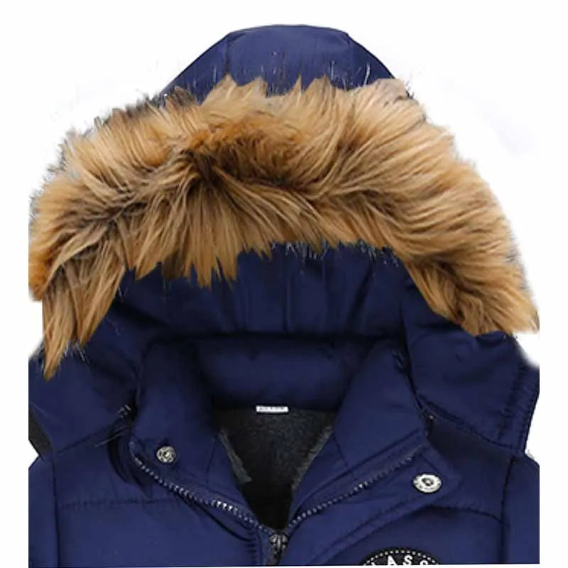 Winter Boys Padded Jacket Children Thickened Warm Cotton Coat Kids Outer Clothing New Hooded Outerwear Teenagers Casual Clothes
