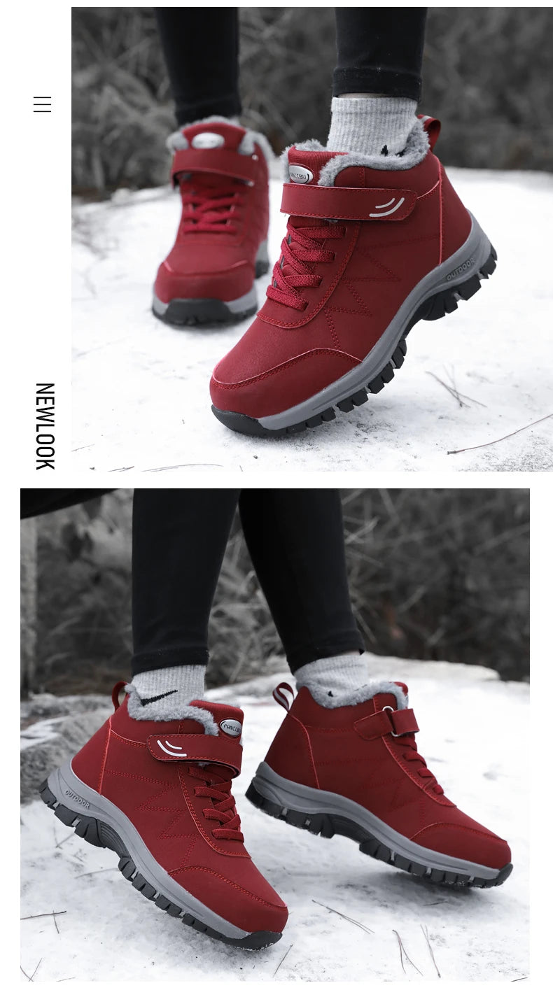 Winter Popular Waterproof  Walking Shoes Cotton Shoes Couple Plush Warm Comfortable Women And Men Shoe