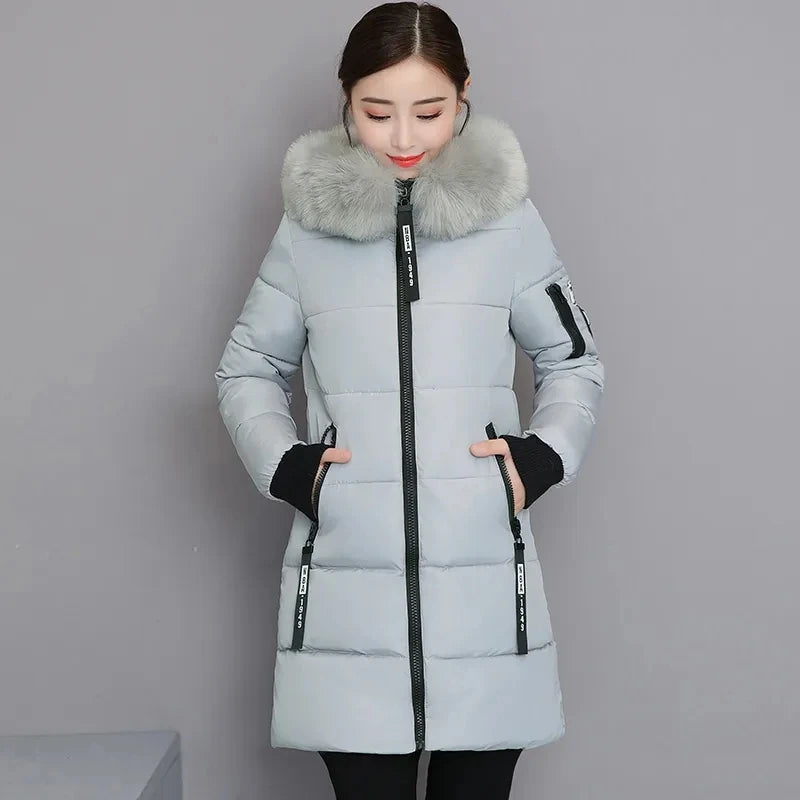 Winter Coat 2025 New Women's Thick Cotton Jacket Women Hooded Coat Medium long Casual Student Jackets Female Warm Parka Overcoat