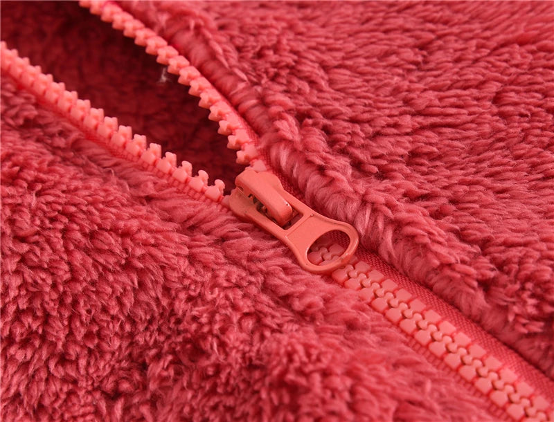 Girls woolen hooded coat solid color zipper coat children's winter clothes