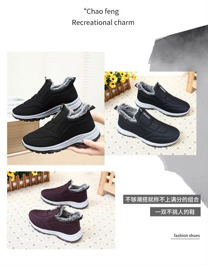 Winter Men's Snow Boots Non-slip Plush Fur Thick Cotton Shoes Male Sneakers Oudoor Hiking Warm Boots