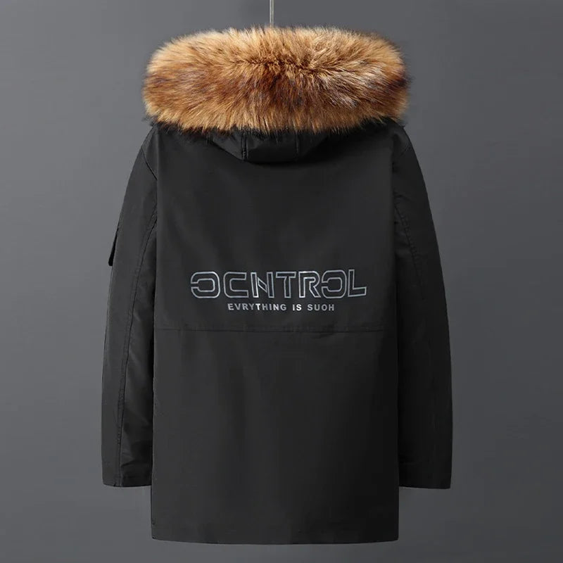 Plus Size 10XL Parkas Winter Fur Collar Jackets Men Jacket Thickened Warm Hooded Coats Male Outerwear Removable Liner Jacket
