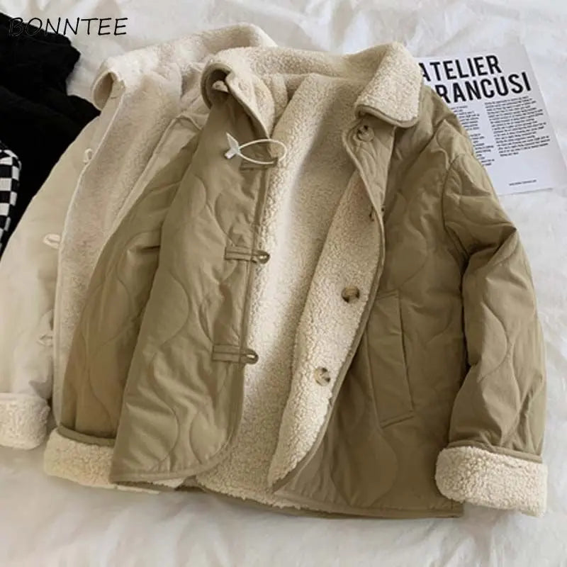Winter Jackets Women Coats Baggy Reversible Clothes Thicken Warm Simply Pure Mujer Chaqueta Korean Fashion Girlish Youth Preppy