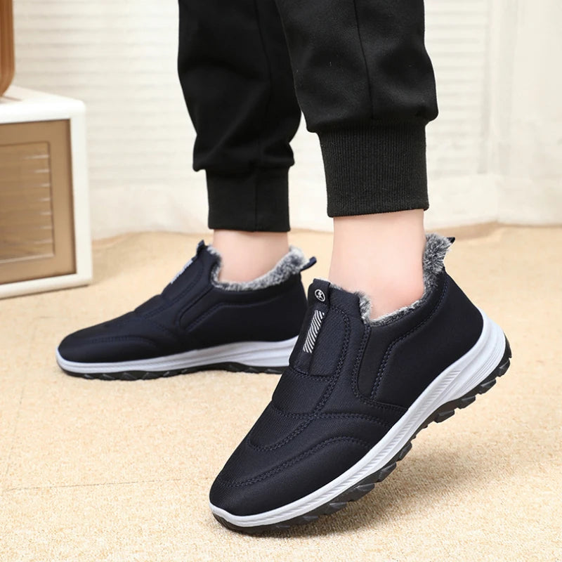 Winter Men Boots Outdoor Snow Boots Warm Lightweight Cotton Boot Non-slip Hiking Walking Shoes Fur Comfortable Women Ankle Boots