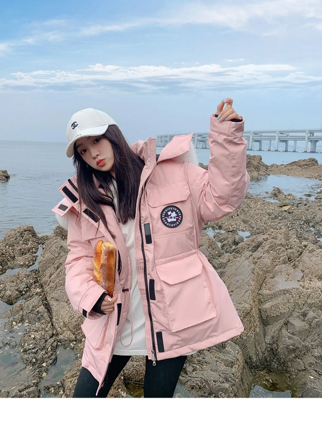 winter new fashion hooded down padded jacket women's thickening winter outdoor snow jacket couple tooling jacket coat