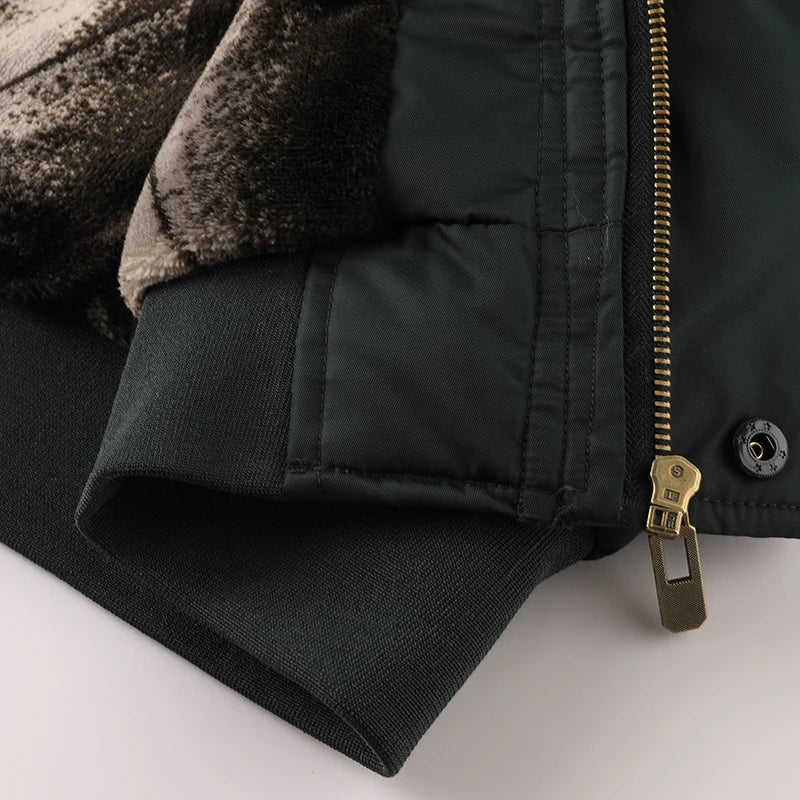 Winter Men's Black Padded Jacket Removable Hood Durable Windproof Fabric Embroidery Decorative Side Pockets Sleeve Zipper