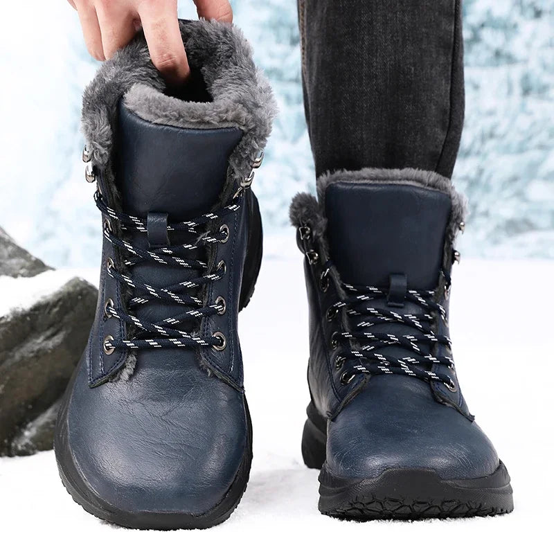 Winter Snow Barefoot Boots for Men Keep Warm Waterproof Winter Shoes Latest 2025 Fashion Design Non Slip Platform Snow Boots Men
