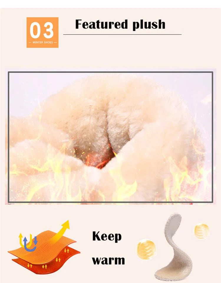 Winter Shoes Waterproof Boots Women Snow Boots Plush Warm Ankle Boots For Women Female Winter Shoes Booties Botas Mujer