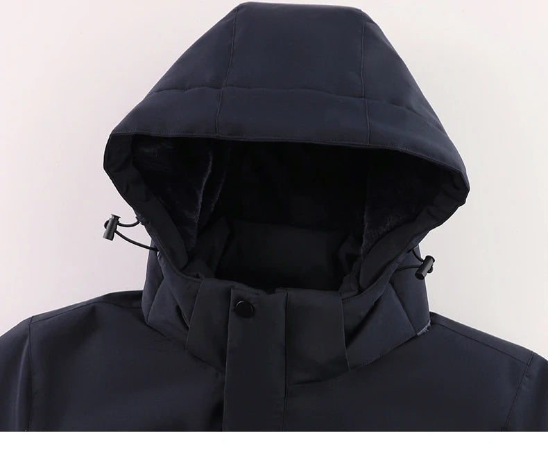 Winter Men Warm Waterproof Jackes Coat Mens Windproof Fleece Thicken Jacket Parkas Man Outdoor Casual Hooded Coat Jackets Male