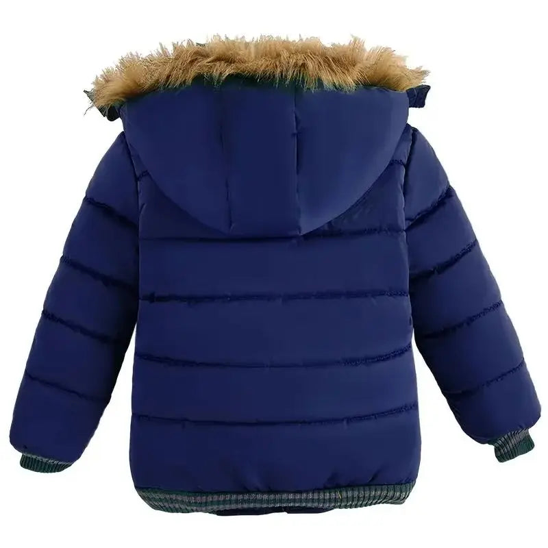 Winter Autumn Boys Girls Thick Jackets Kids Padded Fleece Warm Coats Children Hooded Cotton Outerwear Kids Snowsuit Clothes