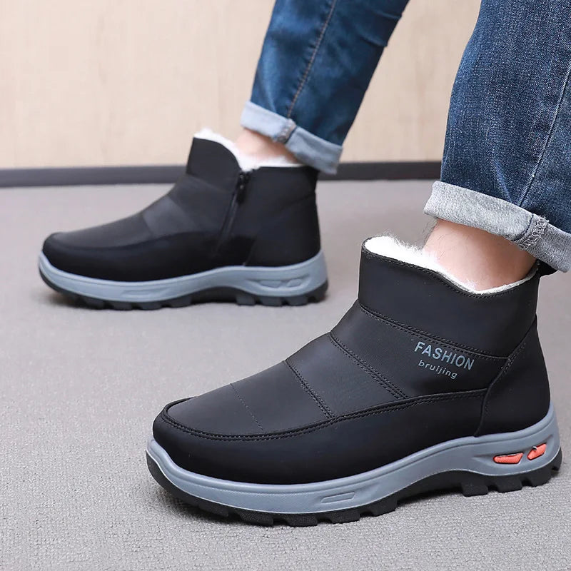 2025 Winter Men's New Thickened Cotton Shoes with Fleece Durable and Skid-resistant Warm and Comfortable Free Men's Shoes