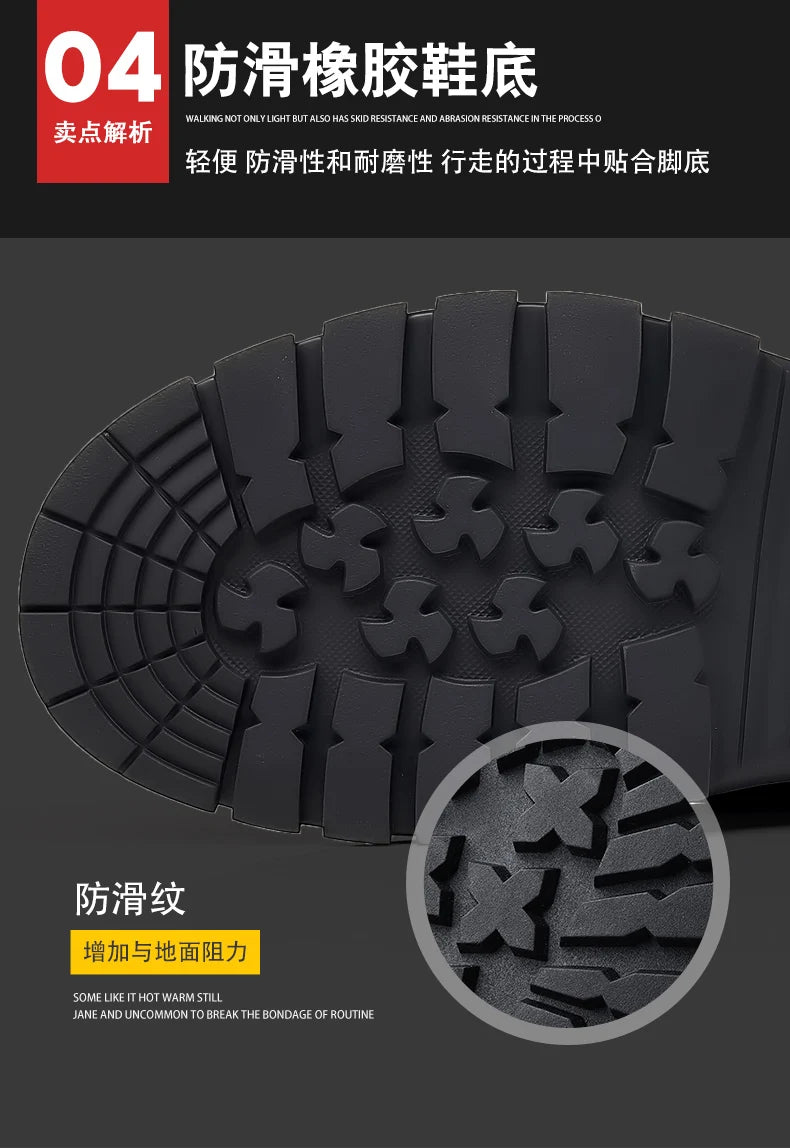 Leather Shoes Loafers Soft and Comfortable Ankle Boots Shoes for Men Wear-resistant All-match Mid-top Work Wear Fashion New