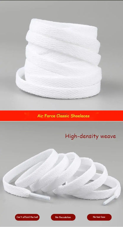 Combinaison de lacets AF1 originaux, lacets plats blancs et décoration de chaussures, accessoires pour chaussures Air Force One 