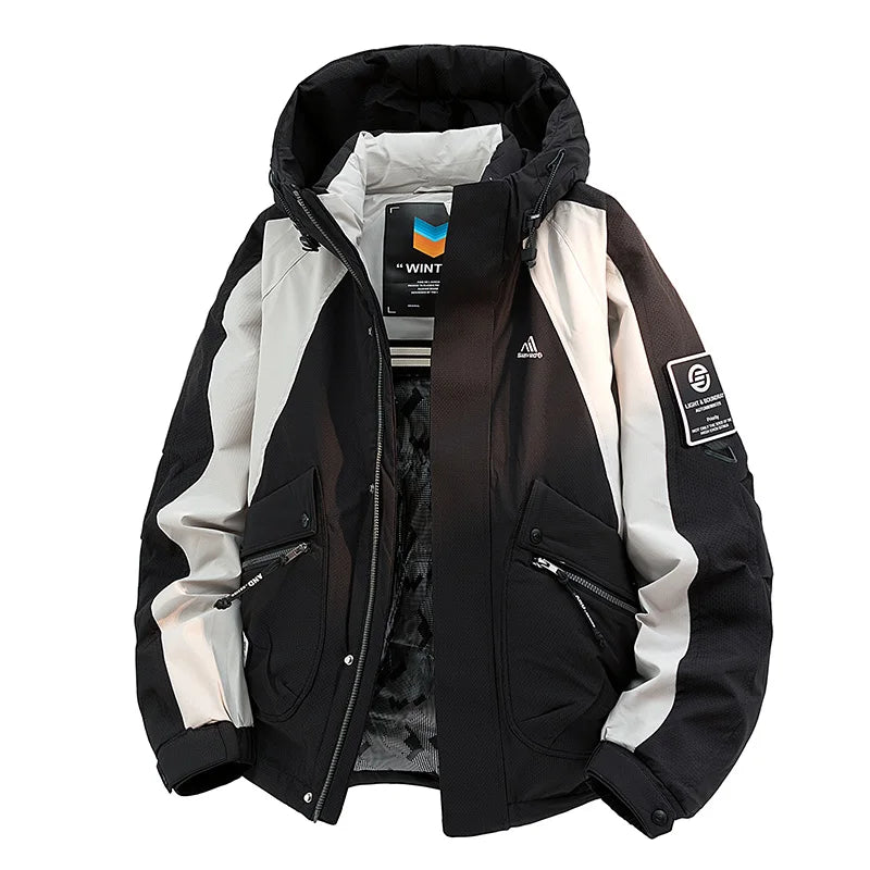 Winter Down Jacket - Outdoor Spliced Parka Outerwear