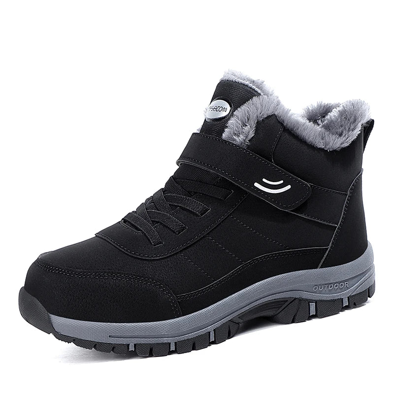 Winter Snow Boots Women Shoes Warm Breathable Hiking Shoes Women Anti-slip Flat Bottom Ankle Boots Short Plush Men Shoes Women