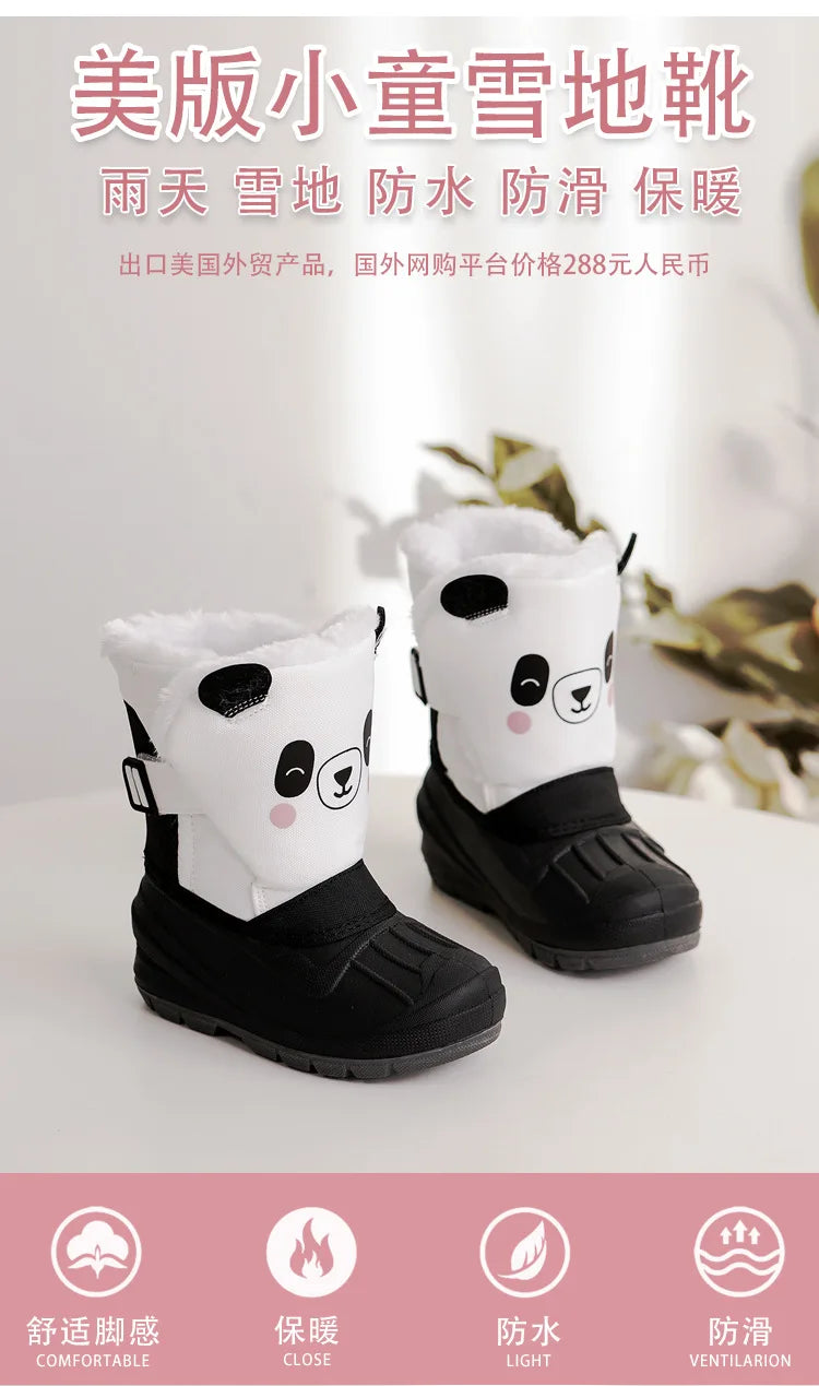 Girls Unicorn Snow Boots Waterproof Slip Resistant Cold Weather Shoes Brand Boy Girls Rubber Boots for Kids Fashion Sneakers