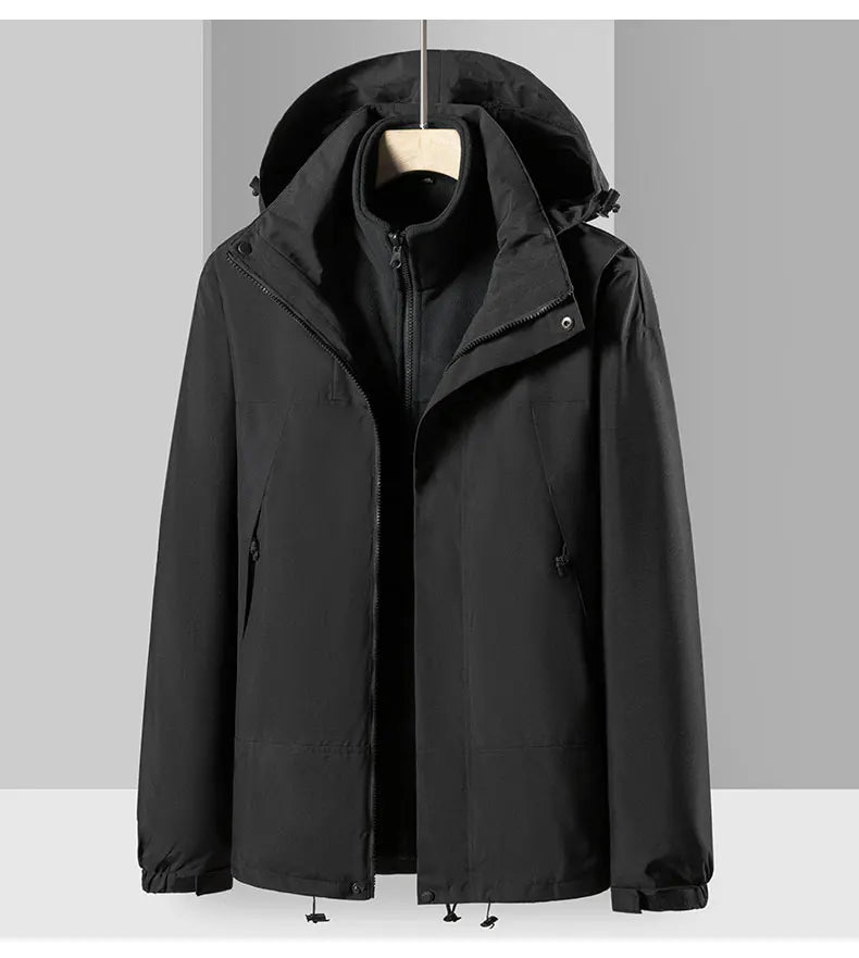 Winter Hiking Jackets Warm Windbreaker Outerwear Waterproof Windproof Jacket Men Skiing Camping Women Coats Hooded Fleece Jacket