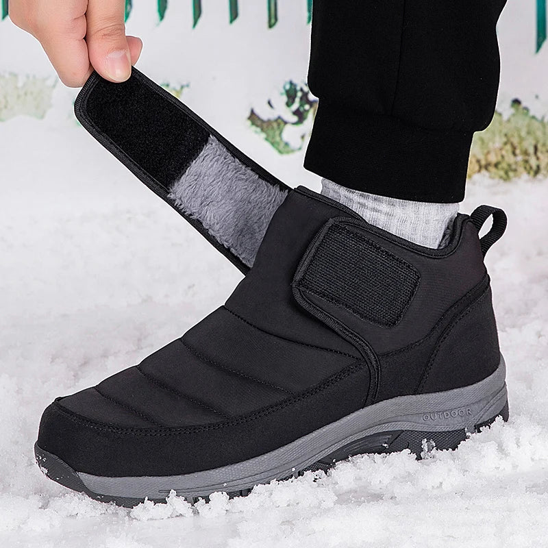 High Quality Men's Boots Warm Plush Men's Snow Boots Anti-Slip Winter Ankle Boots Outdoor Winter Shoes Men's Warm Sneakers Botas