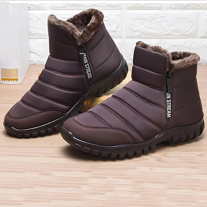Winter shoes Men's sneakers Warm Cotton Zipper Snow Ankle Boots, Autumncasual shoes  Waterproof Snow Boots free shiping shoe