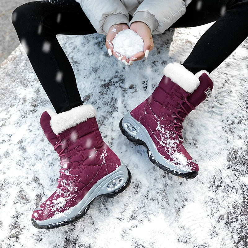 Winter Women Boots Platform Shoes Keep Warm Thigh High Snow Boots Outdoor Ladies Slip on Comfortable Waterproof Fur Femme Boots