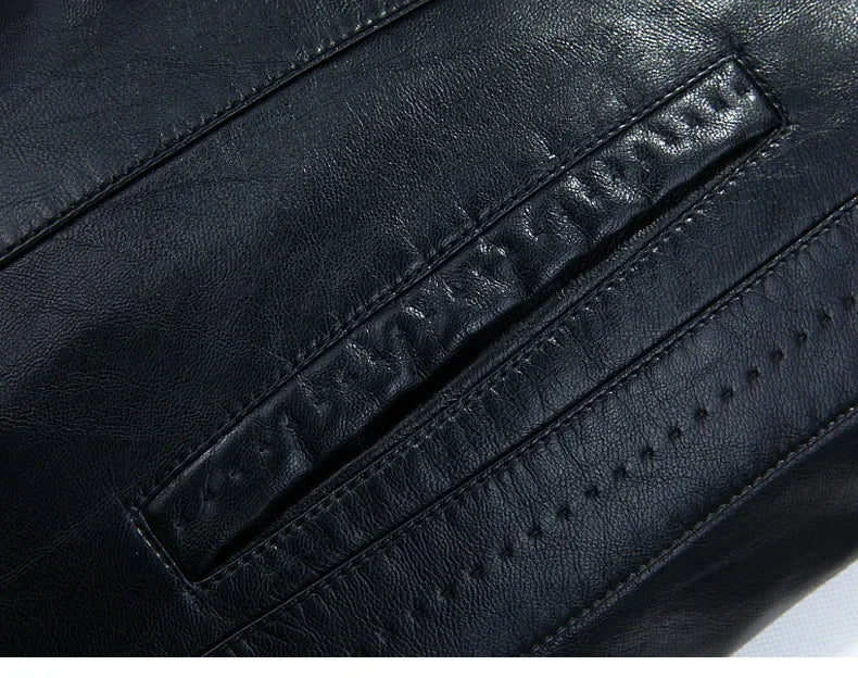 Winter New Leather Jacket for Men Short Plush Thickened Jackets 2025 Men's Raccoon Fur Collar Lapel Coats Jaqueta Couro