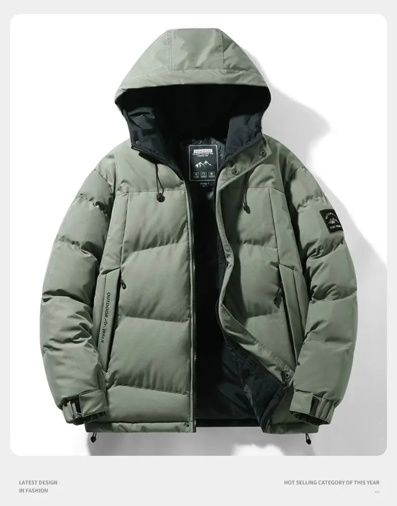 New Winter Hooded Bread Jacket Thickened Warm and Cold-proof Cotton-padded Jacket Winter Down Cotton-padded Jackets for Men