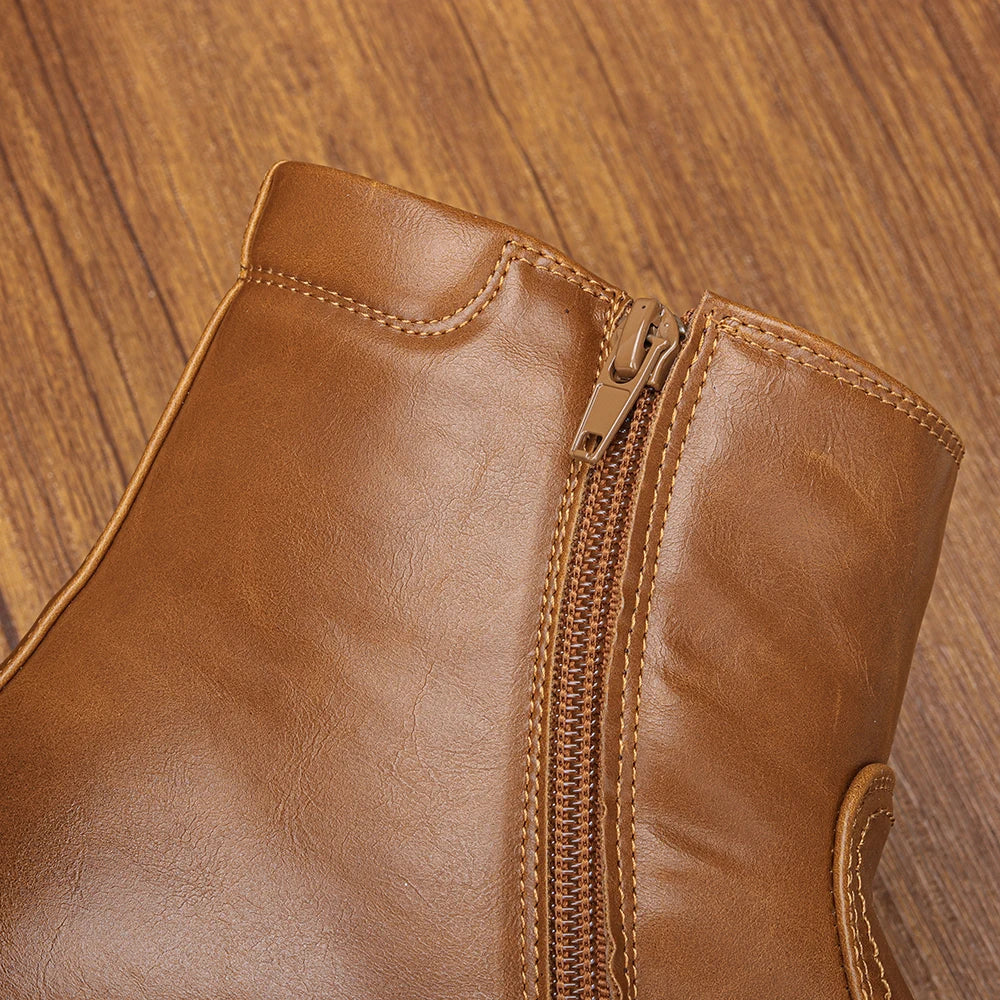 Men Winter Boots Vintage Ankle Warm Men's Winter Shoes #DM5277