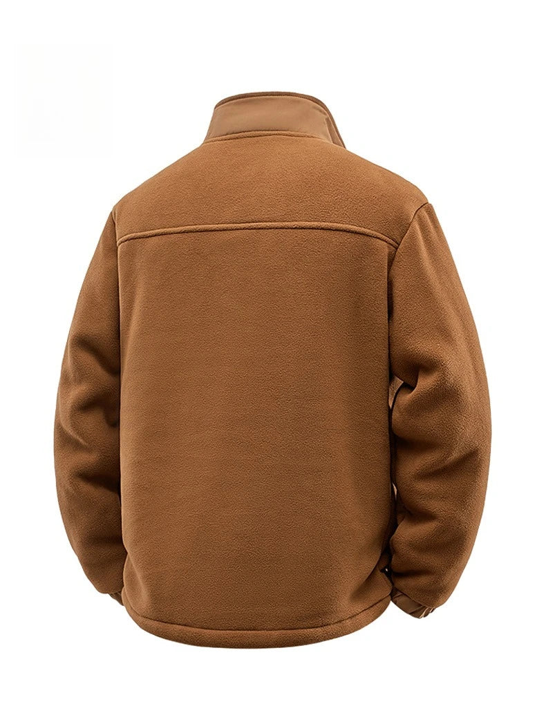 Winter Polar Fleece Jacket Men Warm Thicken Fleece Clothing Coats Men Outdoor Windproof Stand Collar Full Zipper Hiking Jacket