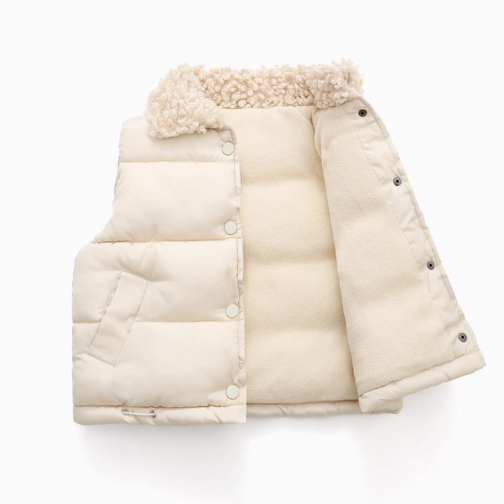 Autumn Winter New Boys Girls Sleeveless Hooded Vest Jacket Cartoon Print Coat Kids Warm Vest Outwear Clothes