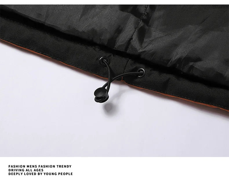 Fashion Trend with Hood Parkas for Men Quality Comfortable Thicken Warm Outerwear Solid Color Windproof Male Clothes Winter New