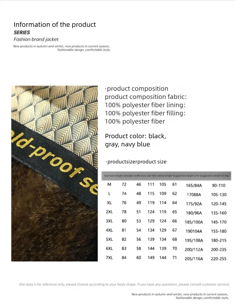 Winter New Fashionable Waterproof  Thick Warm Hooded Cotton Jacket For Men's Casual Loose Retro Sports Jacket